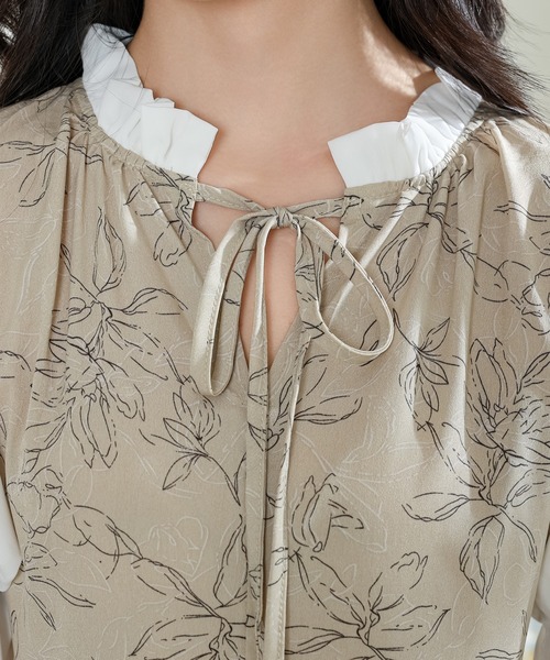 Lace Ladies（レースレディース）の「花柄 キャンディースリーブ ドッキング ワンピース（ワンピース・レディース・ブラック/ベージュ/アイボリー・FREE/S）」の19枚目の写真