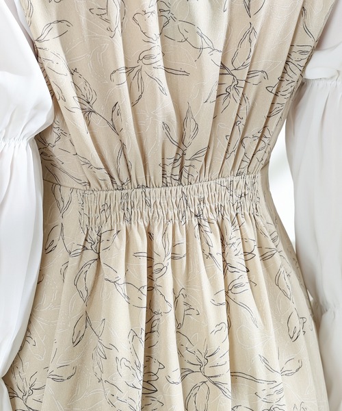 Lace Ladies（レースレディース）の「花柄 キャンディースリーブ ドッキング ワンピース（ワンピース・レディース・ブラック/ベージュ/アイボリー・FREE/S）」の22枚目の写真