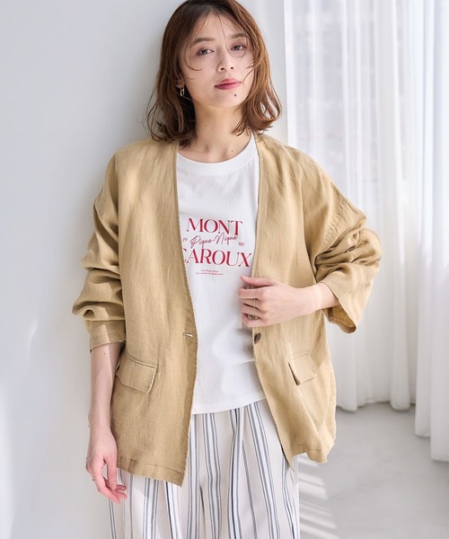 studio CLIP（スタディオクリップ）の「【リネン100%】ノーカラー