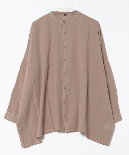 チャイハネ（チャイハネ）の「【チャイハネ】綿麻プレーンMEN'Sシャツ（シャツ/ブラウス・メンズ・ブルー/ホワイト/ブラウン/ブラック・FREE）」の3枚目の写真