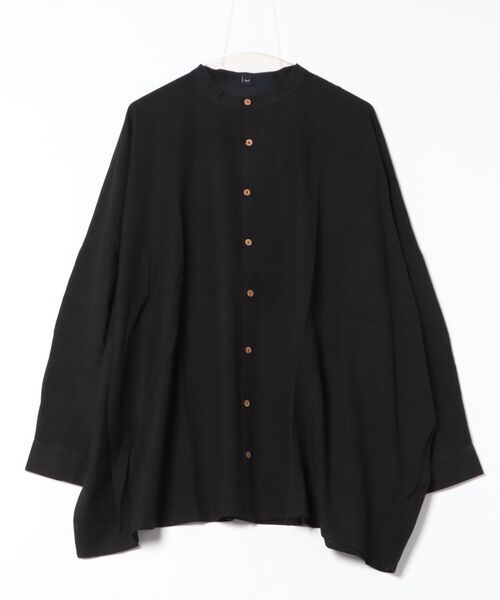 チャイハネ（チャイハネ）の「【チャイハネ】綿麻プレーンMEN'Sシャツ（シャツ/ブラウス・メンズ・ブルー/ホワイト/ブラウン/ブラック・FREE）」の2枚目の写真