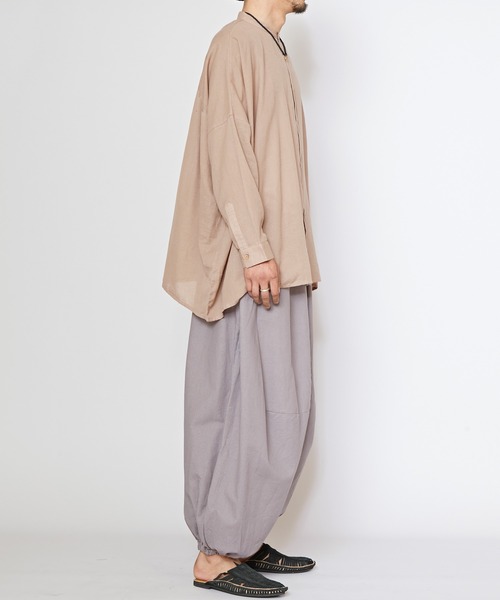 チャイハネ（チャイハネ）の「【チャイハネ】綿麻プレーンMEN'Sシャツ（シャツ/ブラウス・メンズ・ブルー/ホワイト/ブラウン/ブラック・FREE）」の10枚目の写真