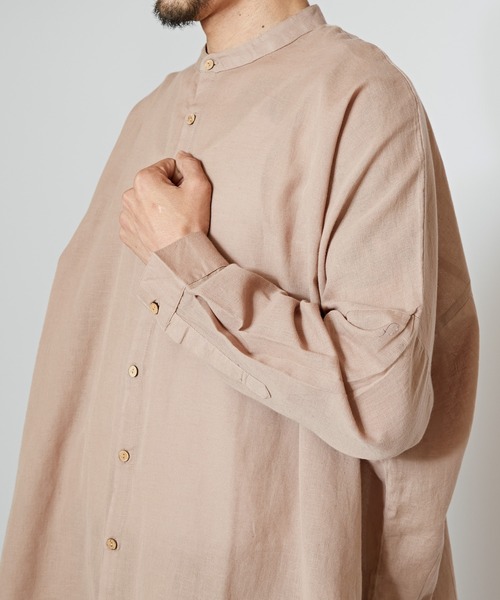 チャイハネ（チャイハネ）の「【チャイハネ】綿麻プレーンMEN'Sシャツ（シャツ/ブラウス・メンズ・ブルー/ホワイト/ブラウン/ブラック・FREE）」の13枚目の写真