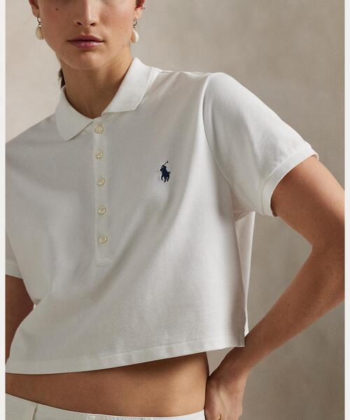 新品未使用　ポロラルフローレン　ストレッチピケ　クロップドポロシャツ POLO RALPH LAUREN】ストレッチ ピケ クロップド ポロシャツ