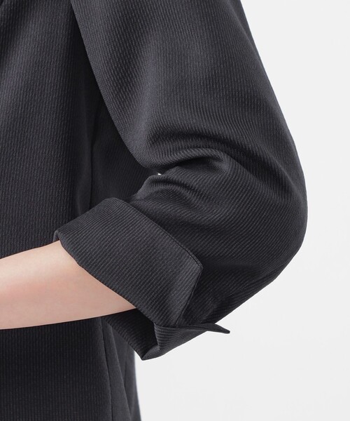 TRANS WORK(トランスワーク)の「【L】【美シリーズ】【UV対策】【着用しわ軽減】【ウォッシャブル】エアリーコードレーンノーカラージャケット(ノーカラージャケット・レディース・グレー系その他/ホワイト/ネイビー・46/44)」の11枚目の写真