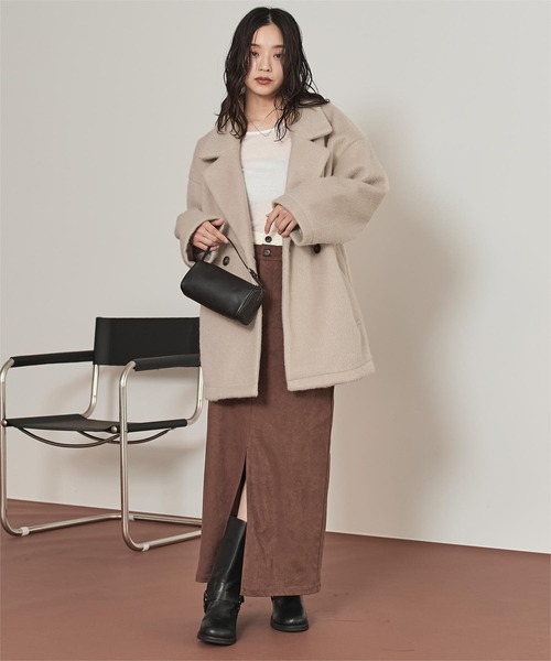 miette(ミエット)の「シャギーダブルテーラードジャケット(テーラードジャケット・レディース・グレイッシュベージュ/ブラック/チャコール・FREE)」の16枚目の写真