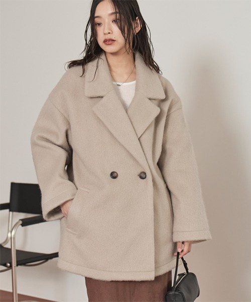 miette(ミエット)の「シャギーダブルテーラードジャケット(テーラードジャケット・レディース・グレイッシュベージュ/ブラック/チャコール・FREE)」の19枚目の写真