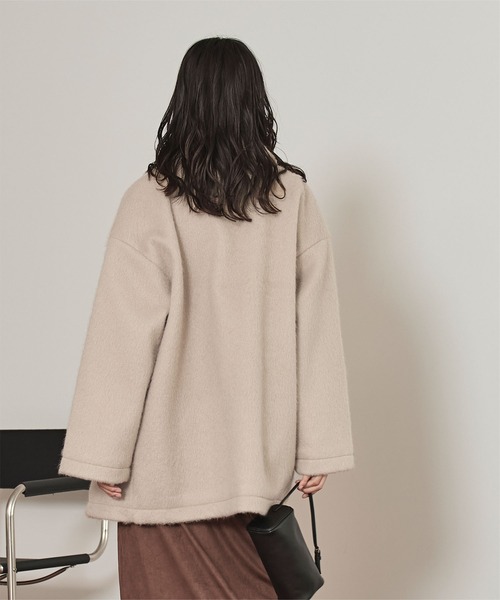 miette(ミエット)の「シャギーダブルテーラードジャケット(テーラードジャケット・レディース・グレイッシュベージュ/ブラック/チャコール・FREE)」の18枚目の写真