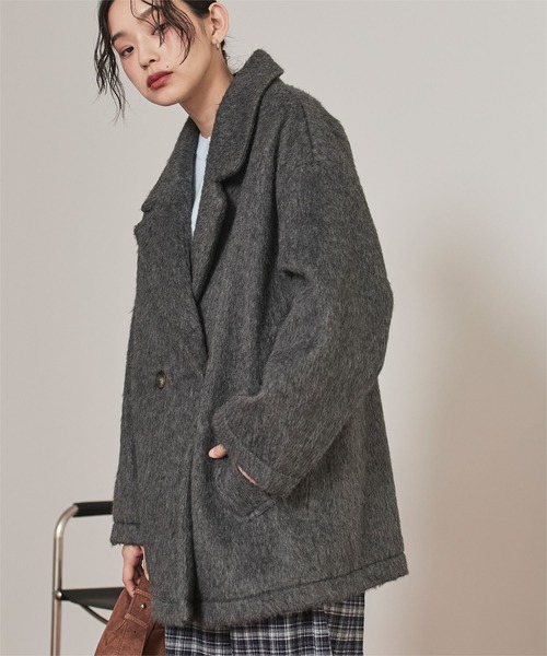 miette(ミエット)の「シャギーダブルテーラードジャケット(テーラードジャケット・レディース・グレイッシュベージュ/ブラック/チャコール・FREE)」の12枚目の写真