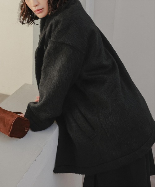 miette(ミエット)の「シャギーダブルテーラードジャケット(テーラードジャケット・レディース・グレイッシュベージュ/ブラック/チャコール・FREE)」の7枚目の写真