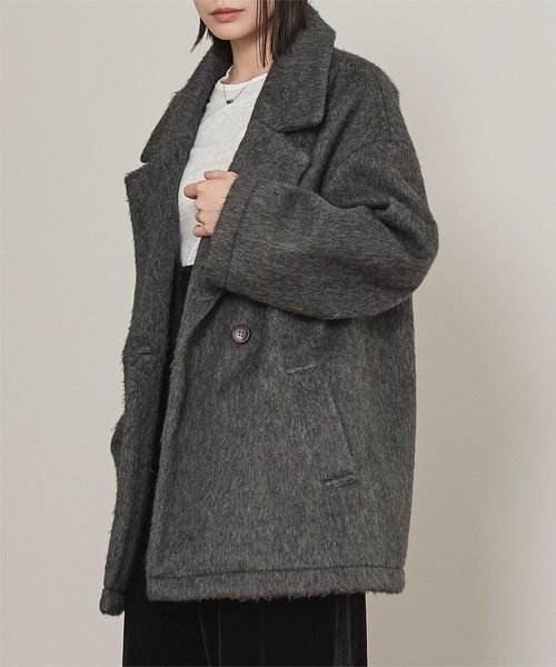 miette(ミエット)の「シャギーダブルテーラードジャケット(テーラードジャケット・レディース・グレイッシュベージュ/ブラック/チャコール・FREE)」の9枚目の写真