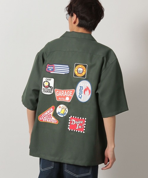 LAKOLE ラコレ （L)　メンズ　半袖シャツ　バックプリント　ベージュ セールバックワッペン半袖シャツ ⁄ 425810（シャツ⁄ブラウス