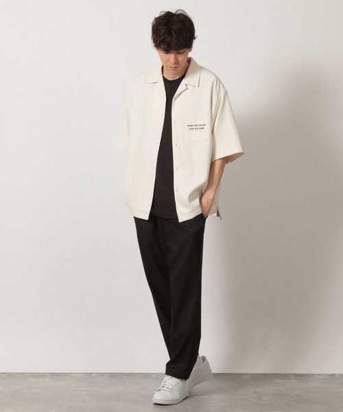 LAKOLE（ラコレ）の「バックワッペン半袖シャツ / 425810（シャツ/ブラウス・メンズ・ブラック/ホワイト/グリーン・MEDIUM/LARGE）」の4枚目の写真