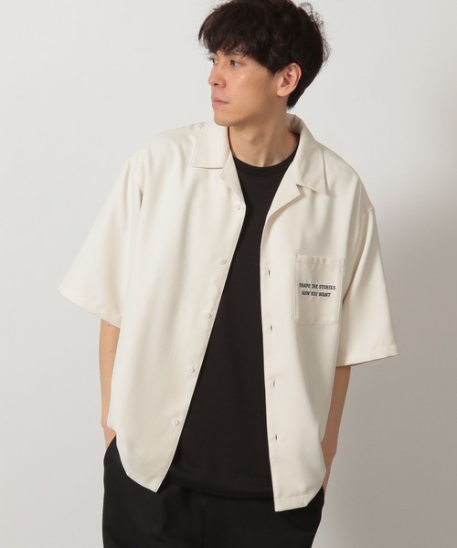 LAKOLE（ラコレ）の「バックワッペン半袖シャツ / 425810（シャツ/ブラウス・メンズ・ブラック/ホワイト/グリーン・MEDIUM/LARGE）」の6枚目の写真