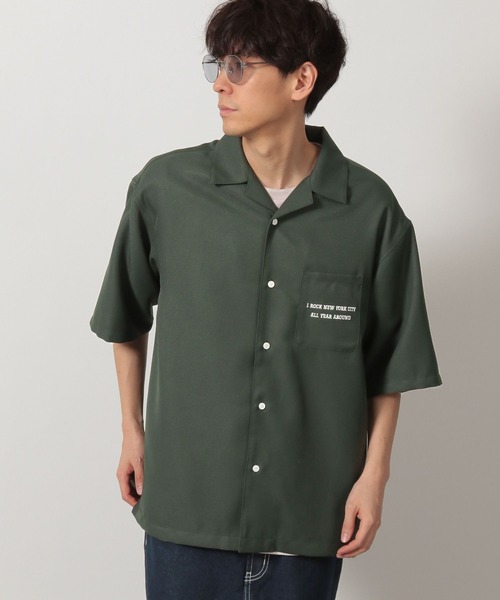 LAKOLE（ラコレ）の「バックワッペン半袖シャツ / 425810（シャツ/ブラウス・メンズ・ブラック/ホワイト/グリーン・MEDIUM/LARGE）」の10枚目の写真