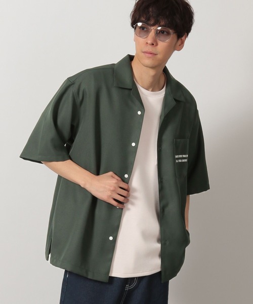 LAKOLE（ラコレ）の「バックワッペン半袖シャツ / 425810（シャツ/ブラウス・メンズ・ブラック/ホワイト/グリーン・MEDIUM/LARGE）」の11枚目の写真