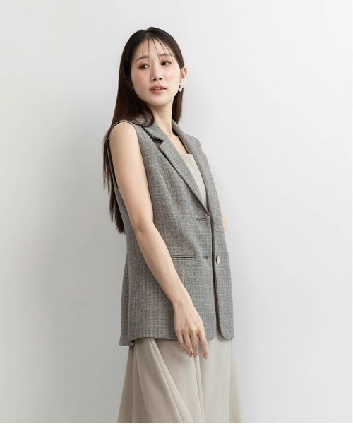 セール】ノースリーブジャケット×キャミワンピースセットアップ