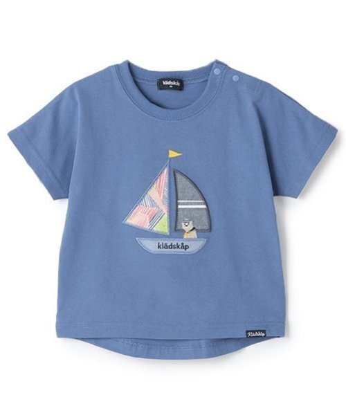 kladskap（クレードスコープ）の「ヨットアップリケ半袖Tシャツ（Tシャツ/カットソー・キッズ・ブルー/オフホワイト・120cm/110cm/100cm/90cm/80ｃｍ）」の7枚目の写真