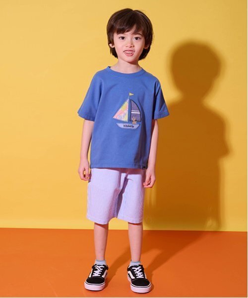 kladskap（クレードスコープ）の「ヨットアップリケ半袖Tシャツ（Tシャツ/カットソー・キッズ・ブルー/オフホワイト・120cm/110cm/100cm/90cm/80ｃｍ）」の6枚目の写真