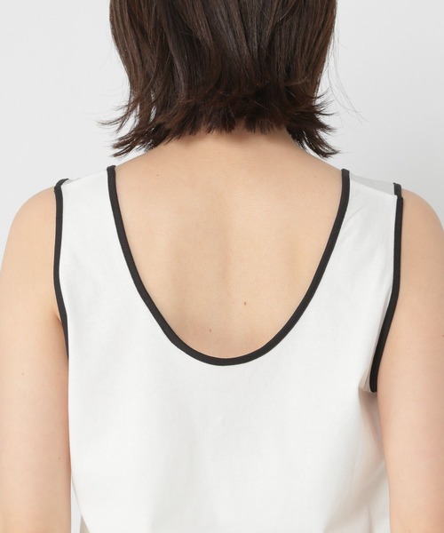 studio CLIP（スタディオクリップ）の「【WEB/一部店舗限定商品】USAコットンUネックリボンリンガータンク（タンクトップ・レディース・ネイビー/ライトグレー/ホワイト・MEDIUM/LARGE）」の19枚目の写真