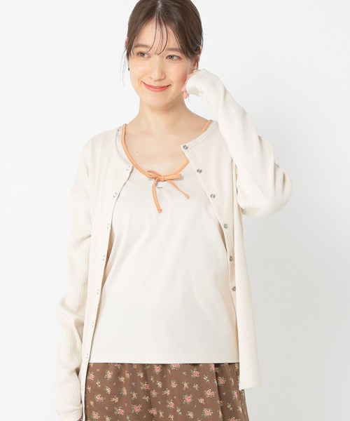 studio CLIP（スタディオクリップ）の「【WEB/一部店舗限定商品】USAコットンUネックリボンリンガータンク（タンクトップ・レディース・ネイビー/ライトグレー/ホワイト・MEDIUM/LARGE）」の11枚目の写真