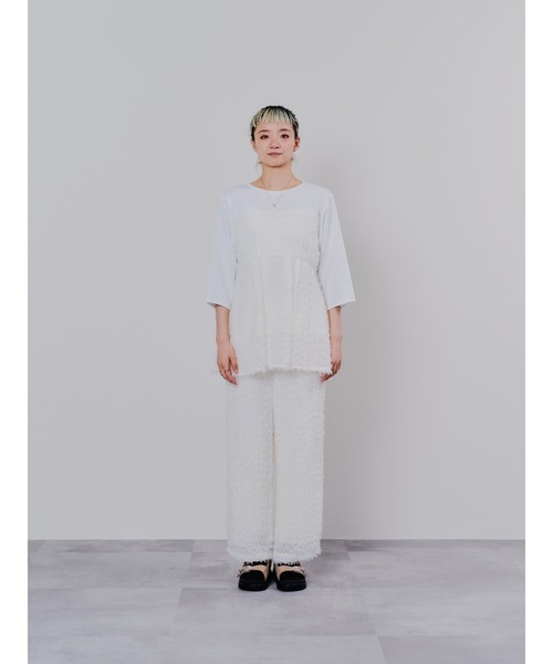 DOLLUPOOPS（ドールアップウップス）の「フリンジジャガードパンツ（その他パンツ・レディース・ブラック/オフホワイト・38）」の10枚目の写真