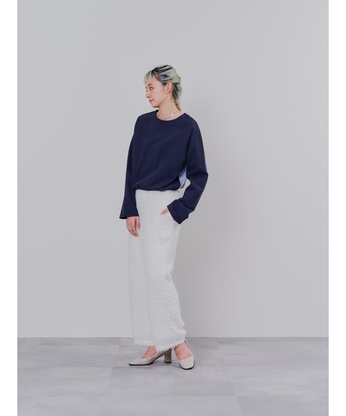 DOLLUPOOPS（ドールアップウップス）の「フリンジジャガードパンツ（その他パンツ・レディース・ブラック/オフホワイト・38）」の4枚目の写真