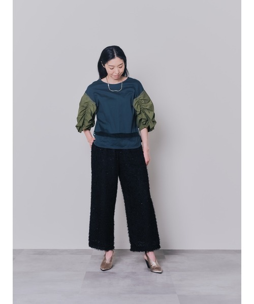 DOLLUPOOPS（ドールアップウップス）の「フリンジジャガードパンツ（その他パンツ・レディース・ブラック/オフホワイト・38）」の8枚目の写真