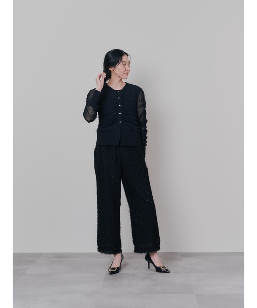 DOLLUPOOPS（ドールアップウップス）の「フリンジジャガードパンツ（その他パンツ・レディース・ブラック/オフホワイト・38）」の9枚目の写真