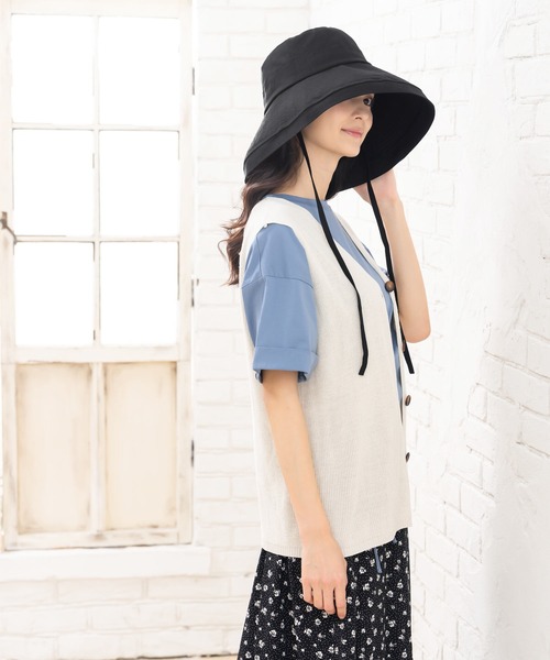 QUEENHEAD（クイーンヘッド）の「セーラーブリムアップハット（ハット・レディース・チャコールグレー/ブラウン系その他/ナチュラル/ブラック・XX-LARGE/FREE/X-LARGE）」の6枚目の写真