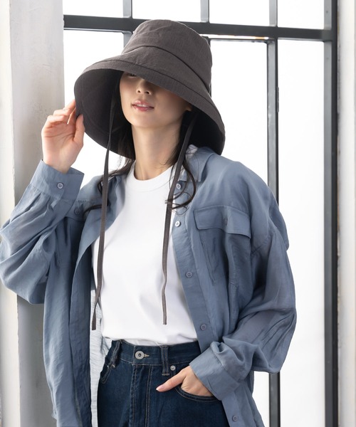 QUEENHEAD（クイーンヘッド）の「セーラーブリムアップハット（ハット・レディース・チャコールグレー/ブラウン系その他/ナチュラル/ブラック・XX-LARGE/FREE/X-LARGE）」の9枚目の写真