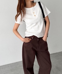 HARING　ヴィンテージコットンヘンリー半袖Tシャツ