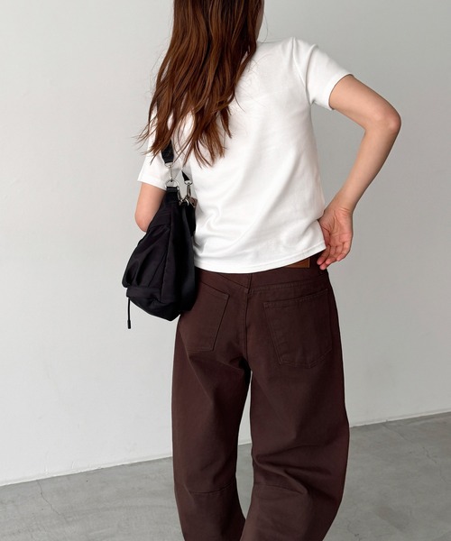 CANAL JEAN（キャナルジーン）の「HARING　ヴィンテージコットンヘンリー半袖Tシャツ（Tシャツ/カットソー・レディース・ネイビー/ホワイト・ONE SIZE）」の8枚目の写真