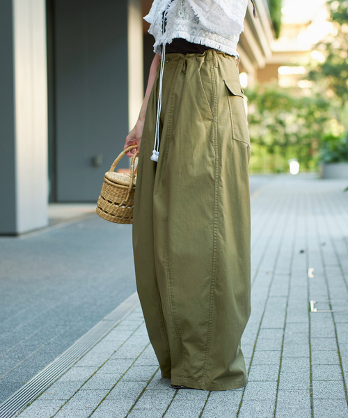 IENA LA BOUCLE スラブバックサテンパンツ2（その他パンツ