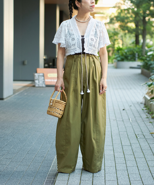 ka　IENA La Boucle カジュアルパンツ IENA LA BOUCLE スラブバックサテンパンツ2（その他パンツ）｜IENA LA