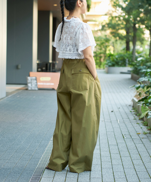 IENA LA BOUCLE スラブバックサテンパンツ2（その他パンツ