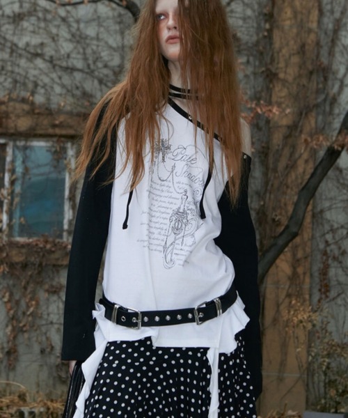 tシャツ 「NOT KNOWING」One Shoulder Raglan Ruffle Top レディース NOT KNOWING】One Shoulder Raglan Ruffle Top（Tシャツ