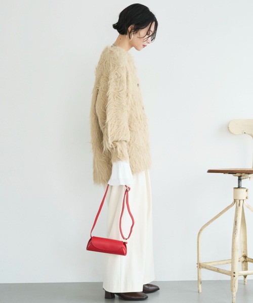 Doux archives（ドゥアルシーヴ）の「シャギーニットカーディガン（カーディガン/ボレロ・レディース・チャコールグレー/ブラウン/ベージュ・FREE）」の9枚目の写真