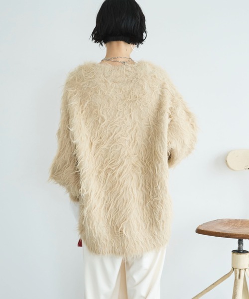 Doux archives（ドゥアルシーヴ）の「シャギーニットカーディガン（カーディガン/ボレロ・レディース・チャコールグレー/ブラウン/ベージュ・FREE）」の16枚目の写真