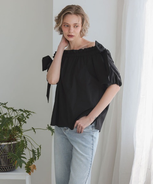 DONOBAN(ドノバン)の「ショルダーリボンブラウス(シャツ/ブラウス・レディース・ブラック/ホワイト/チェック・ONE)」の12枚目の写真