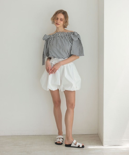 DONOBAN(ドノバン)の「ショルダーリボンブラウス(シャツ/ブラウス・レディース・ブラック/ホワイト/チェック・ONE)」の16枚目の写真