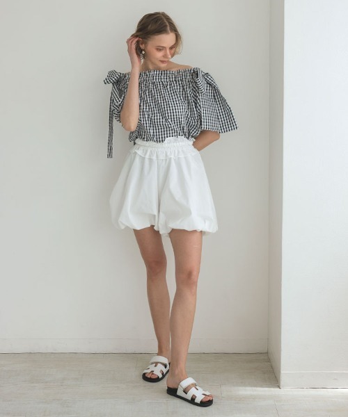 DONOBAN(ドノバン)の「ショルダーリボンブラウス(シャツ/ブラウス・レディース・ブラック/ホワイト/チェック・ONE)」の19枚目の写真