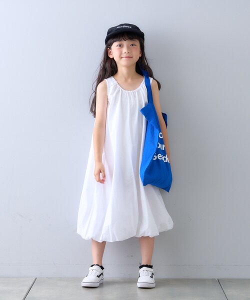 CIAOPANIC TYPY（チャオパニックティピー）の「【KIDS】【India】バルーンギャザーワンピース（ワンピース・キッズ・ホワイト/レッド/ブラック/サックスブルー・LARGE/X-LARGE/XX-LARGE/SMALL/MEDIUM）」の2枚目の写真