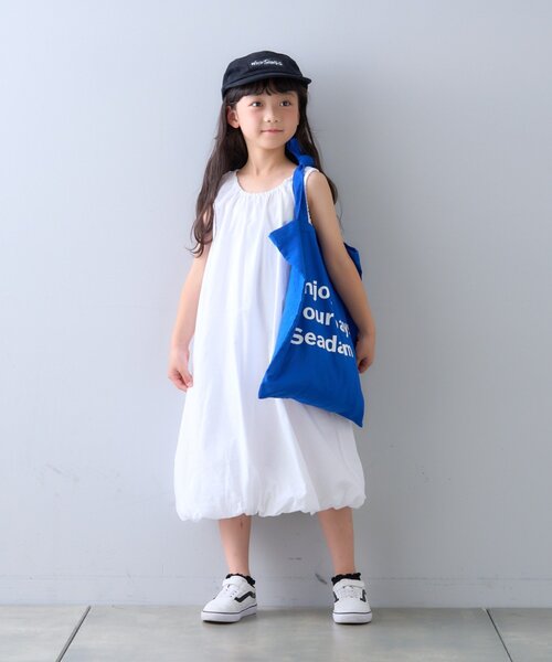 CIAOPANIC TYPY（チャオパニックティピー）の「【KIDS】【India】バルーンギャザーワンピース（ワンピース・キッズ・ホワイト/レッド/ブラック/サックスブルー・LARGE/X-LARGE/XX-LARGE/SMALL/MEDIUM）」の21枚目の写真