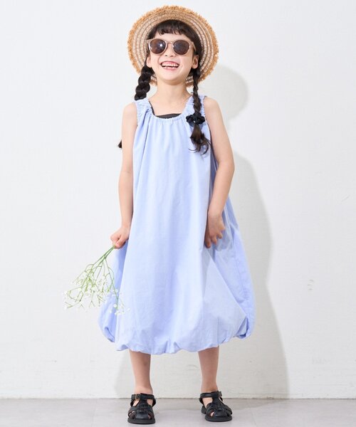 CIAOPANIC TYPY（チャオパニックティピー）の「【KIDS】【India】バルーンギャザーワンピース（ワンピース・キッズ・ホワイト/レッド/ブラック/サックスブルー・LARGE/X-LARGE/XX-LARGE/SMALL/MEDIUM）」の5枚目の写真