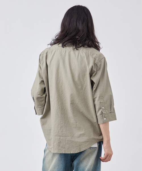 B.C STOCK(ベーセーストック)の「コットンリネン 7分袖シャツ(シャツ/ブラウス・メンズ・ホワイト/チャコールグレー/カーキ/サックスブルー・MEDIUM/LARGE/X-LARGE)」の15枚目の写真