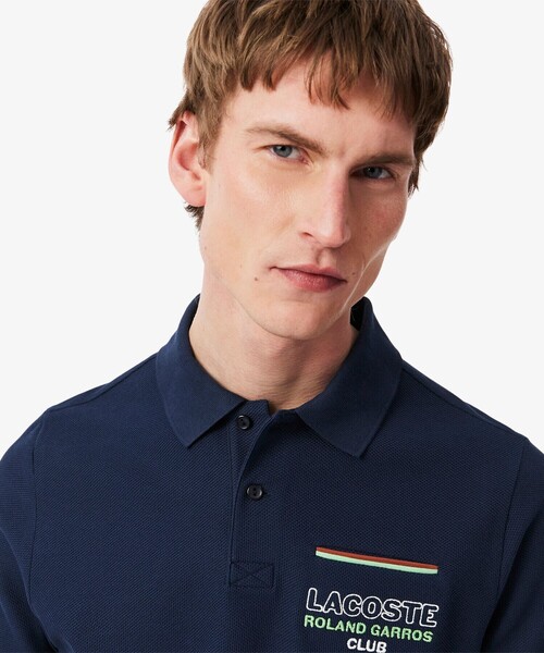 LACOSTE（ラコステ）の「ローラン・ギャロスコラボ アンパイア 半袖ポロシャツ（ポロシャツ・メンズ・ホワイト/ネイビー・M/L/XL）」の4枚目の写真