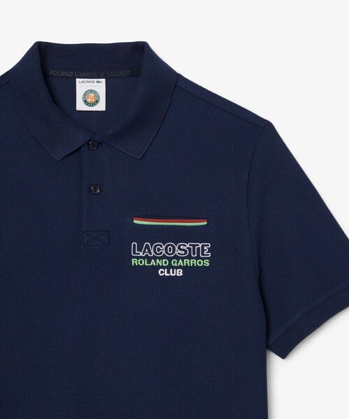 LACOSTE（ラコステ）の「ローラン・ギャロスコラボ アンパイア 半袖ポロシャツ（ポロシャツ・メンズ・ホワイト/ネイビー・M/L/XL）」の2枚目の写真