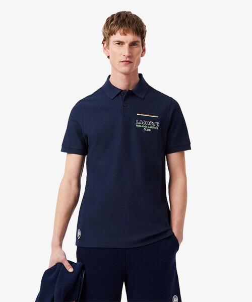 LACOSTE（ラコステ）の「ローラン・ギャロスコラボ アンパイア 半袖ポロシャツ（ポロシャツ・メンズ・ホワイト/ネイビー・M/L/XL）」の3枚目の写真