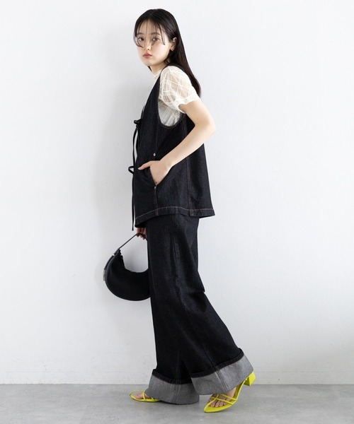 RAGEBLUE(レイジブルー)の「バイアスチェック/ハイネックシアートップス(Tシャツ/カットソー・レディース・ホワイト/ブラック・FREE)」の8枚目の写真